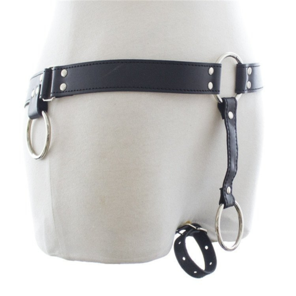 Cinto Masculino Preto com Anel Peniano 6 Cm e Escroto