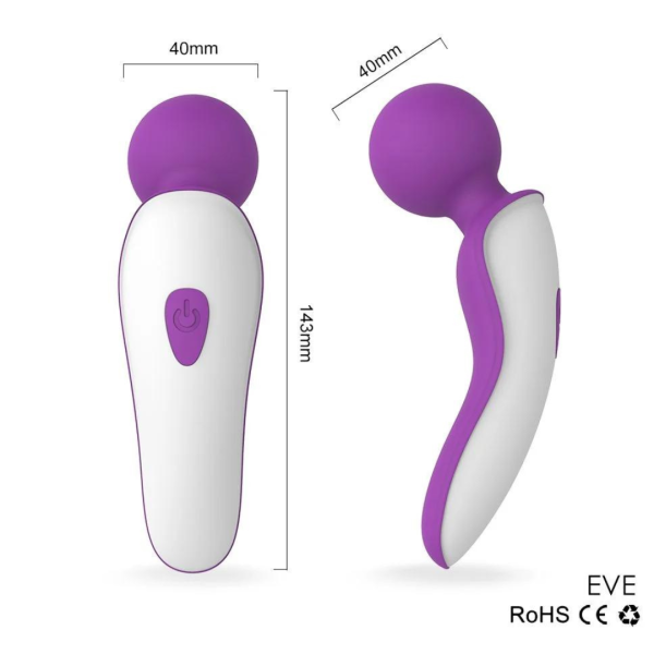 Vibrador Massageador Eve Varinha Magica Prata Estimulador de Clitóris - Image 2