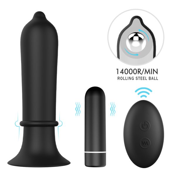 Plug Anal Silicone com Vibrador Bullet Controle Remoto Titi RCT