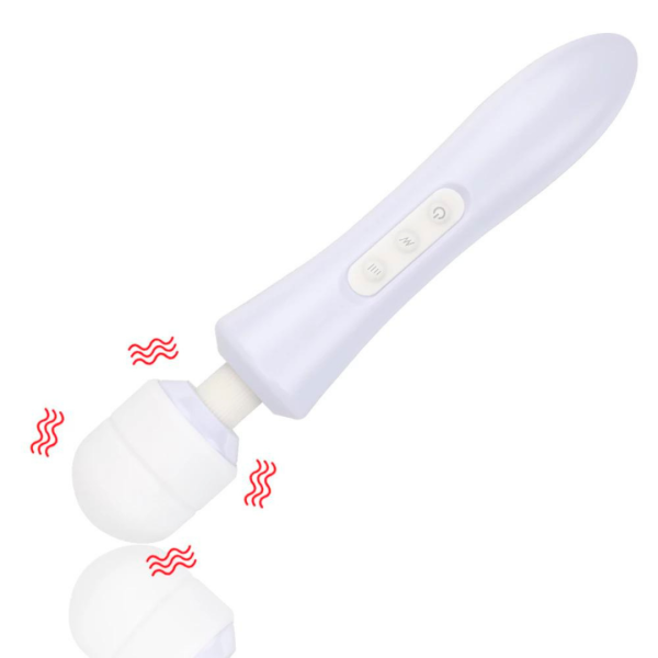 Massageador Varinha Mágica Flexível Branca Aveludado USB - Image 4