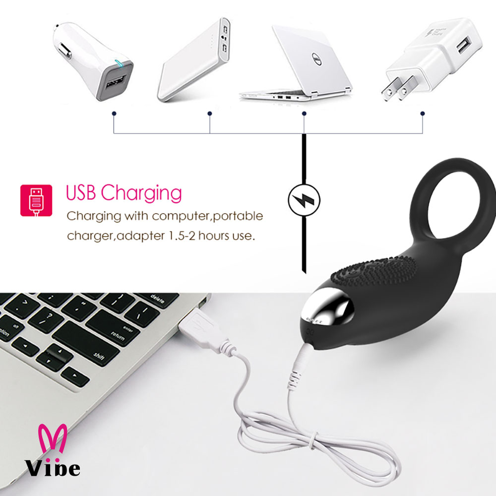 Anel Peniano Com Estimulador Multivelocidade Recarregável - Imagem 5