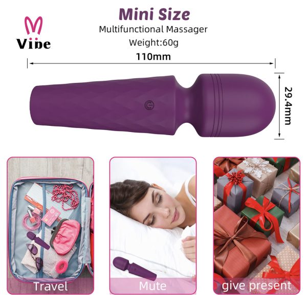 Massageador Mini Varinha Magica Recarregavel Com 10 Vibração - Image 5