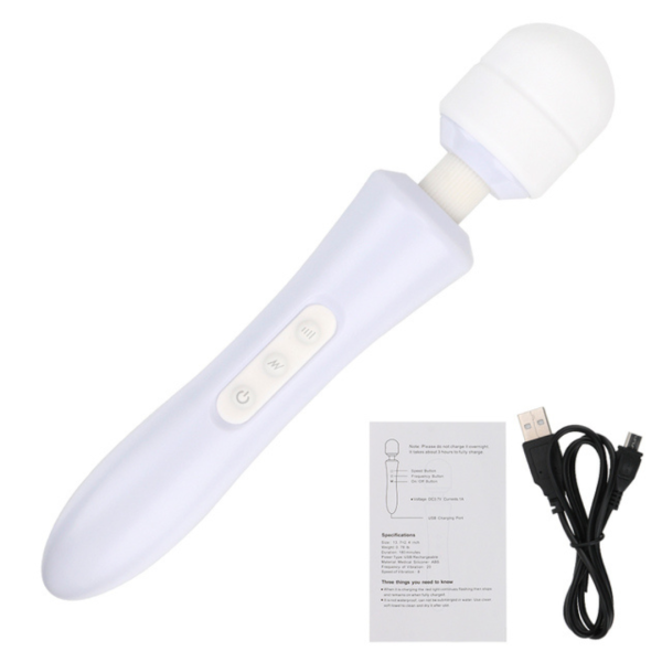 Massageador Varinha Mágica Flexível Branca Aveludado USB - Image 6