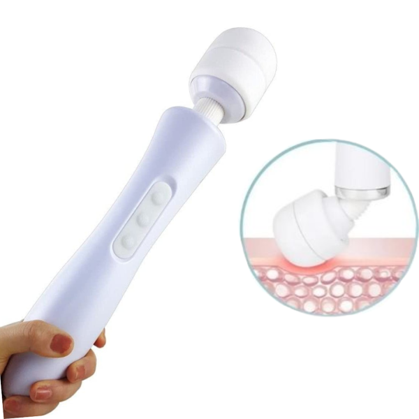 Massageador Varinha Mágica Flexível Branca Aveludado USB