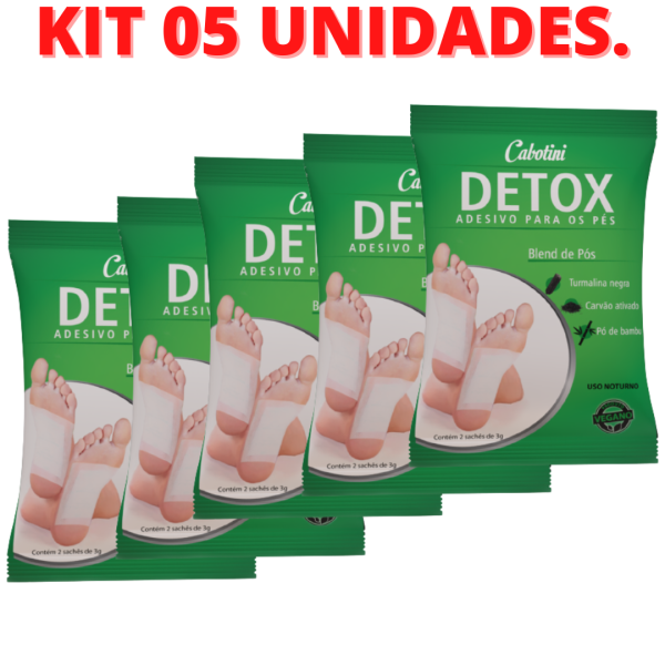 KIT 05 Adesivos Detox Para Os Pés Uso Noturno - Cabotini