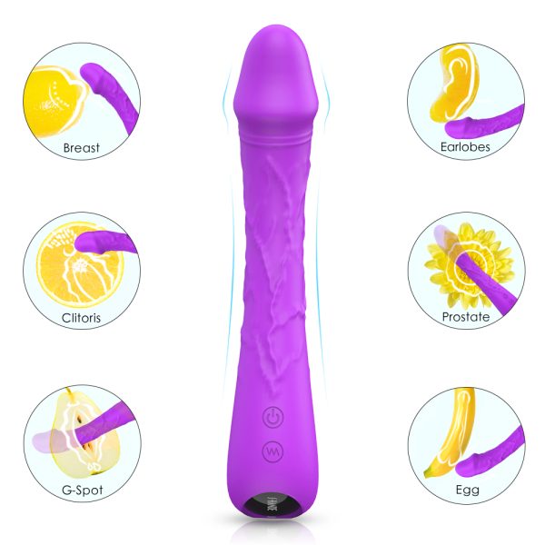 Vibrador Estimulador Ponto G Macio Sunshine Roxo 9 Vibrações - Image 4