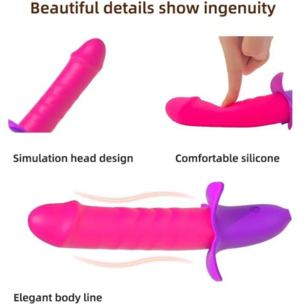 Vibrador Vai e Vem Formato Banana Pink com 10 Vibrações USB - Image 2