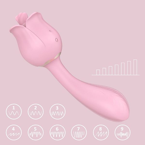 Vibrador de Ponto G com Língua - Formato de Rosa - PRO 2 - Image 3
