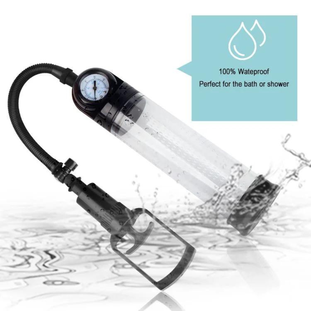 Bomba Peniana Manual Com Manômetro e Alavanca Forte 20 Cm Xuanai - Imagem 3