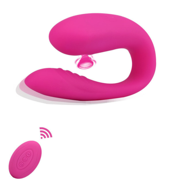 Vibrador de Casal Com 10 Vibrações e Sucção Recarregável - Image 6