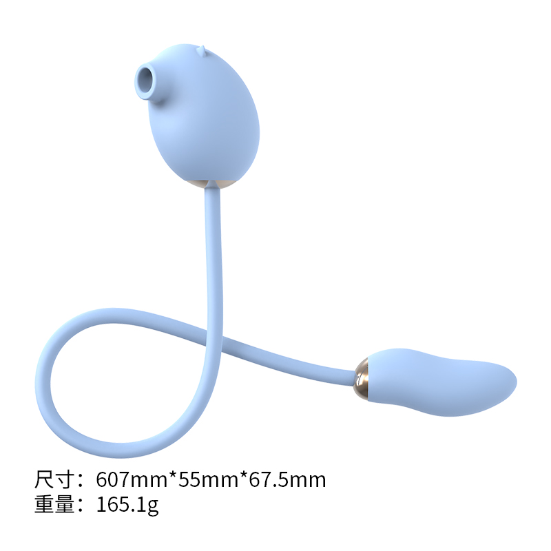 Vibrador Com Sugador Estimulador de Clitóris Silicone Azul 7 Vibrações - Imagem 4