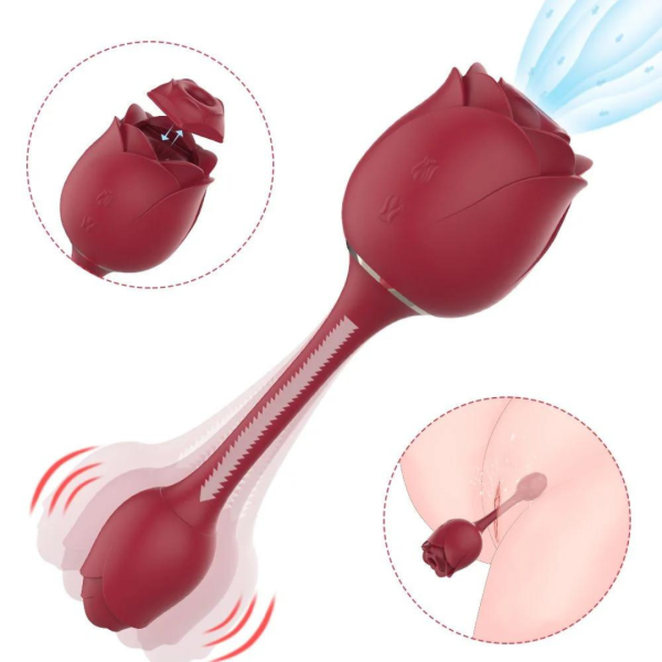 Vibrador Estimulador de Clitoris Com Sugador Rosa Immortal Flowers 3