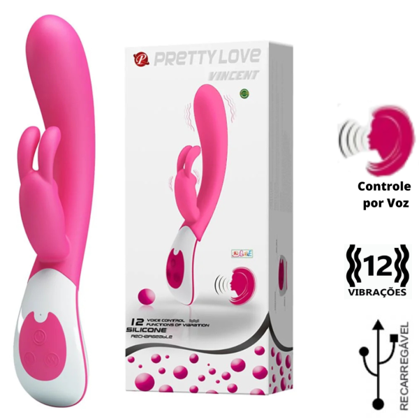 Vibrador Ponto G Com Estimulador e Comando de Vibro por Voz