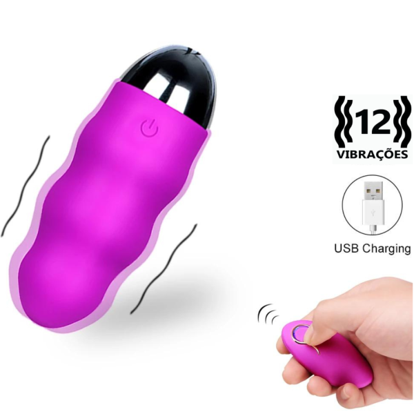 Vibrador Bullet Sem Fio com 12 Modo de Vibração Recarregável