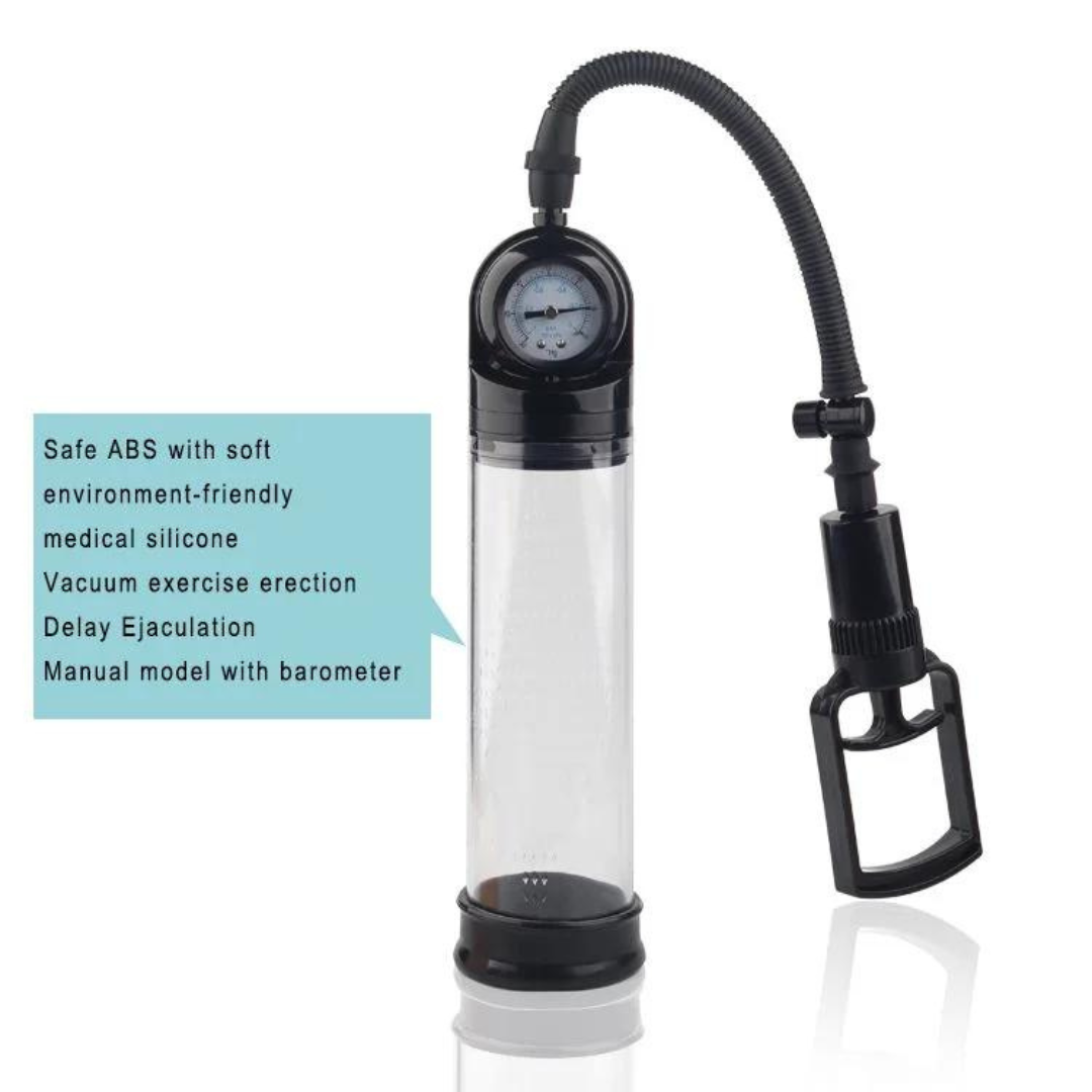 Bomba Peniana Manual Com Manômetro e Alavanca Forte 20 Cm Xuanai - Imagem 2