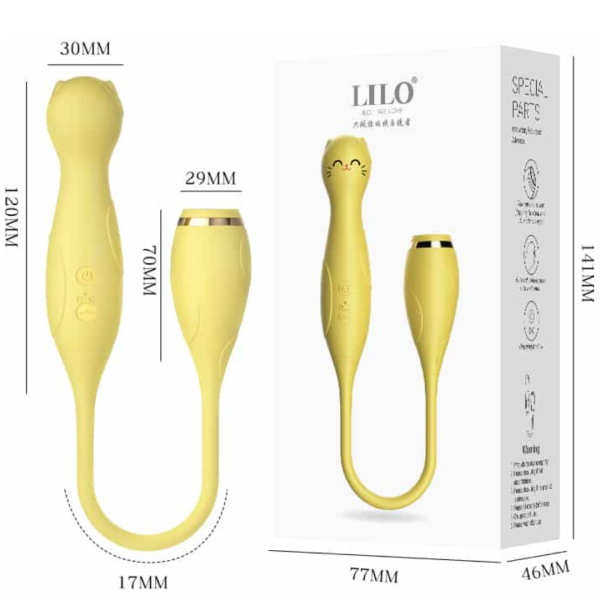 Vibrador com Sugador de Clitóris Gatinho 12 Modo de Vibração