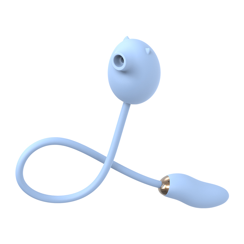 Vibrador Com Sugador Estimulador de Clitóris Silicone Azul 7 Vibrações - Imagem 6