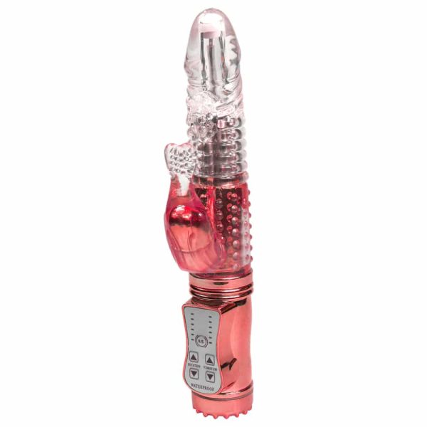 Vibrador Vermelho Rotativo Com Estimulador Rabbit A Pilha - Image 3
