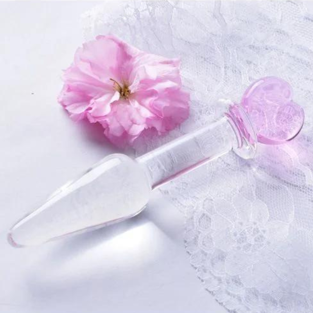 Plug Anal De Vidro Com Coração Na Base 13 x 2,5 Cm - Imagem 5