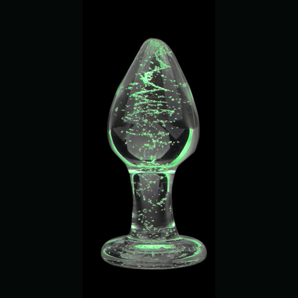 Plug Anal Neon Em Vidro Translucido Brilha No Escuro 9,5 x 3 Cm - Image 3