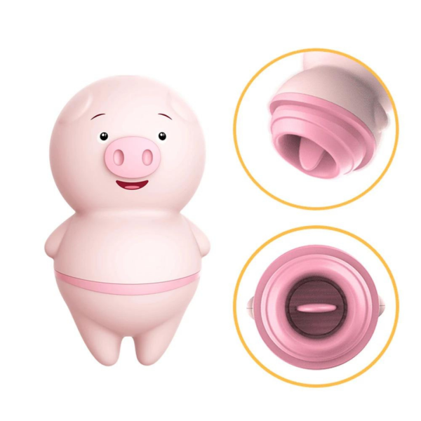 Vibrador Porquinho Com Língua Massageadora 6 Vibrações - USB - Image 9