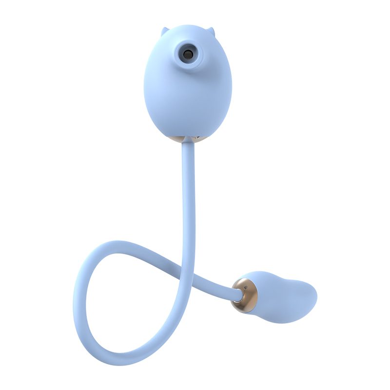 Vibrador Com Sugador Estimulador de Clitóris Silicone Azul 7 Vibrações - Imagem 2