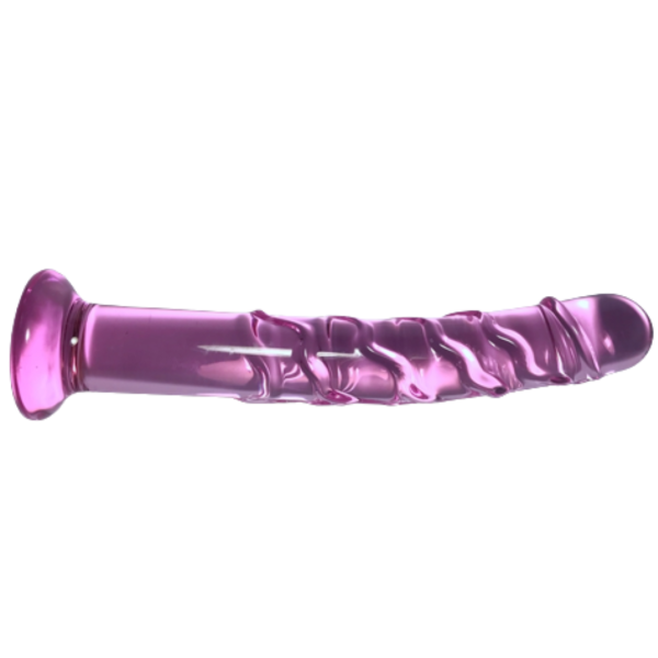 Plug Penis Penetrador Anal em Vidro Translucido Rosa 18x3 Cm - Image 4