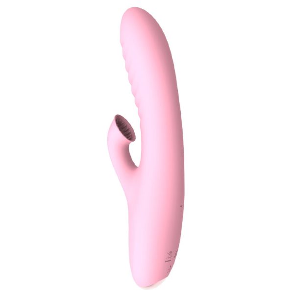 Vibrador Duplo Com Sugador Estimulador Ponto G e Clitóris 12 Vibrações - Image 4
