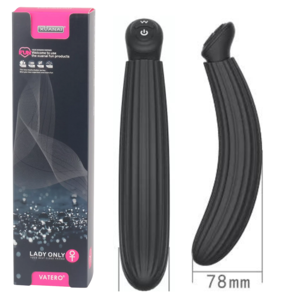Estimulador Recarregável 12 Vibrações em Silicone Preto Xuanai