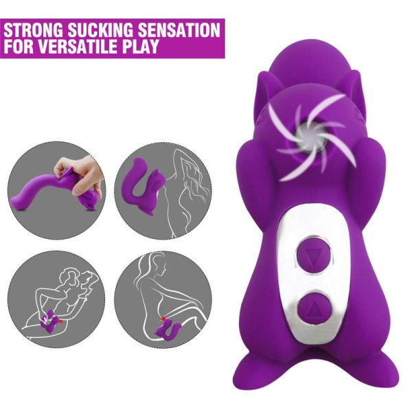 Vibrador De Ponto G e Sugador de Clitóris e Seios Esquilo 10 Vibrações - Image 6