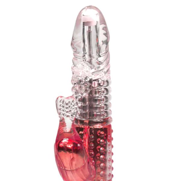 Vibrador Vermelho Rotativo Com Estimulador Rabbit A Pilha - Image 2