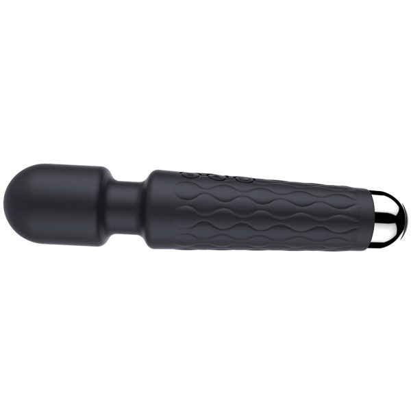 Varinha Magica Vibrador Estimulador de Clitóris Relevo Preto 20 Vibrações - Image 2