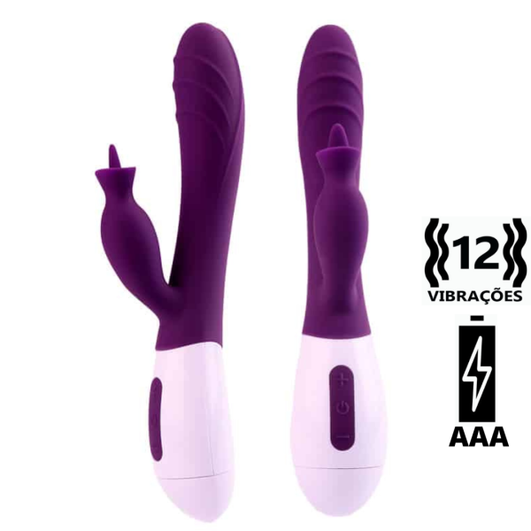 Vibrador com Estimulador do Clitóris 12 Vibrações á Pilha