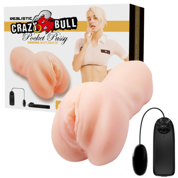 Masturbador Vagina Realista Com Vibrador Nadya Crazy Bull 16x8,5 Cm