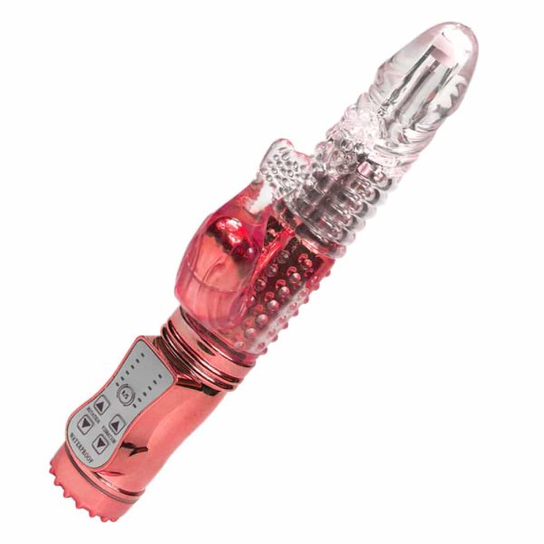 Vibrador Vermelho Rotativo Com Estimulador Rabbit A Pilha - Image 4