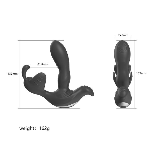 Vibrador Estimulador Silicone Multifuncional Com Controle Preto - Image 2