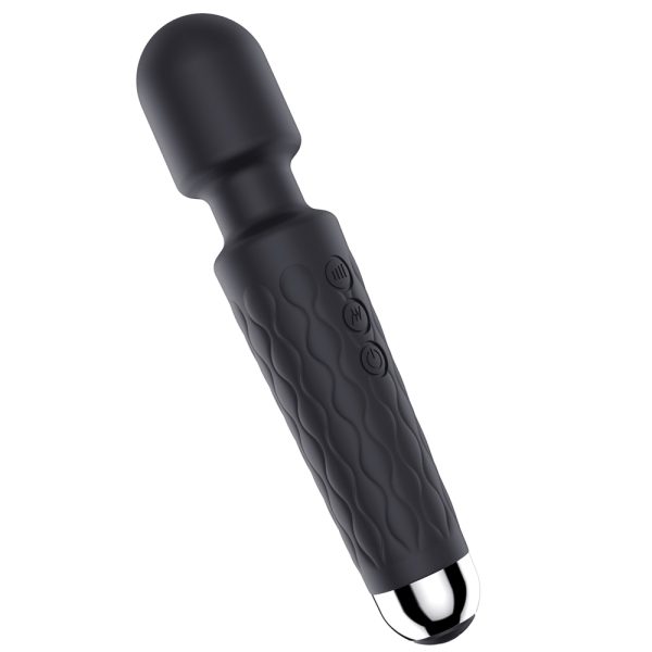Varinha Magica Vibrador Estimulador de Clitóris Relevo Preto 20 Vibrações - Image 5