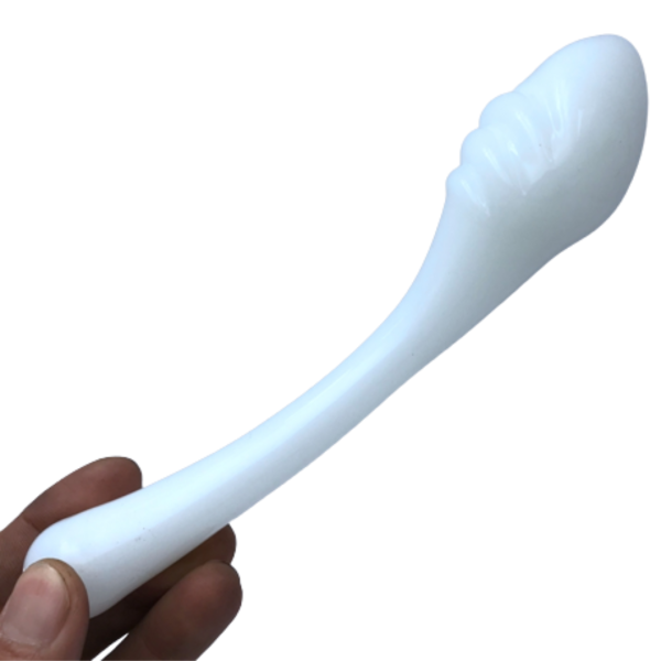 Plug Anal Penetrador Com Estimulador Ponto G Vidro Branco 18 Cm - Image 2
