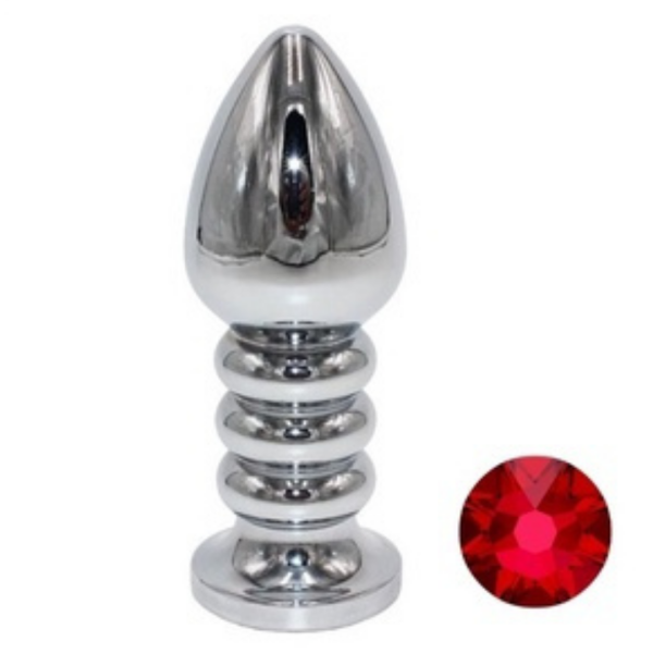 Plug Anal Em Aço Inoxidável Escalonado Com Joia 11,5 x 3,5 Cm - Image 3