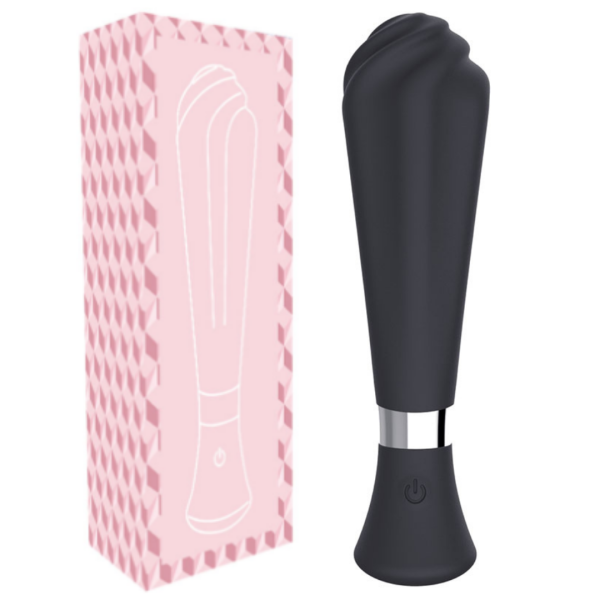 Vibrador Estimulador Ponto G Sorvete em Silicone Preto 12 Vibrações