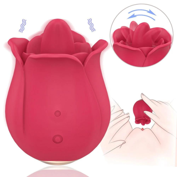 Vibrador Massageador de Clitoris Silicone língua Rosa Rose Pro 4