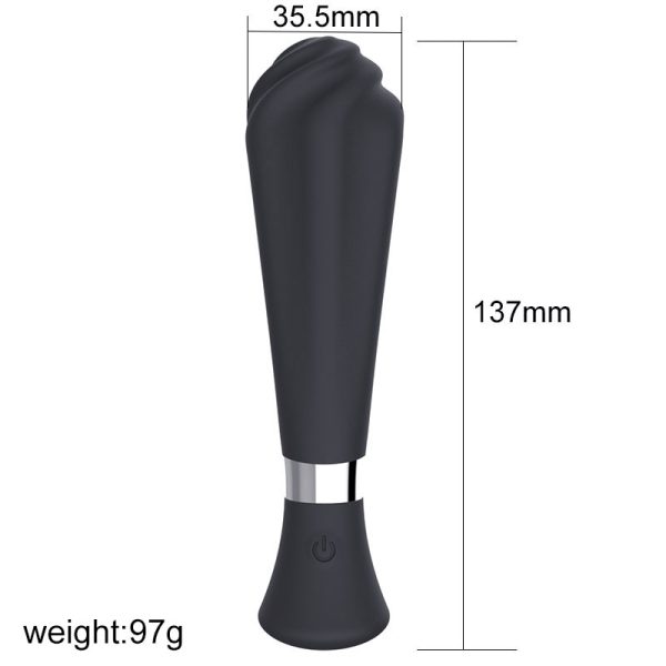 Vibrador Estimulador Ponto G Sorvete em Silicone Preto 12 Vibrações - Image 2