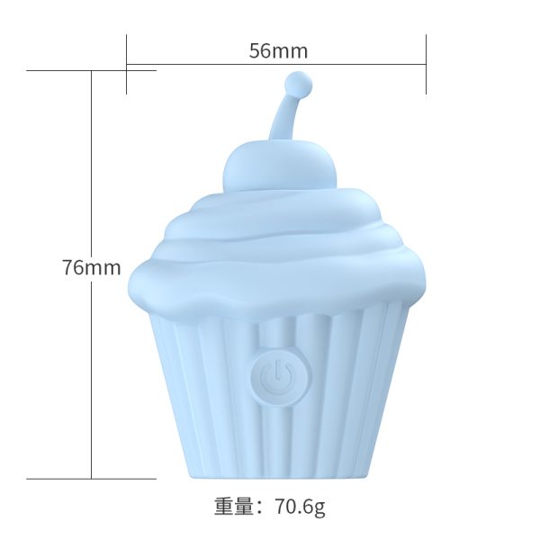 Estimulador de Clitóris Cereja Cupcake Azul Com 10 Vibrações - Image 2