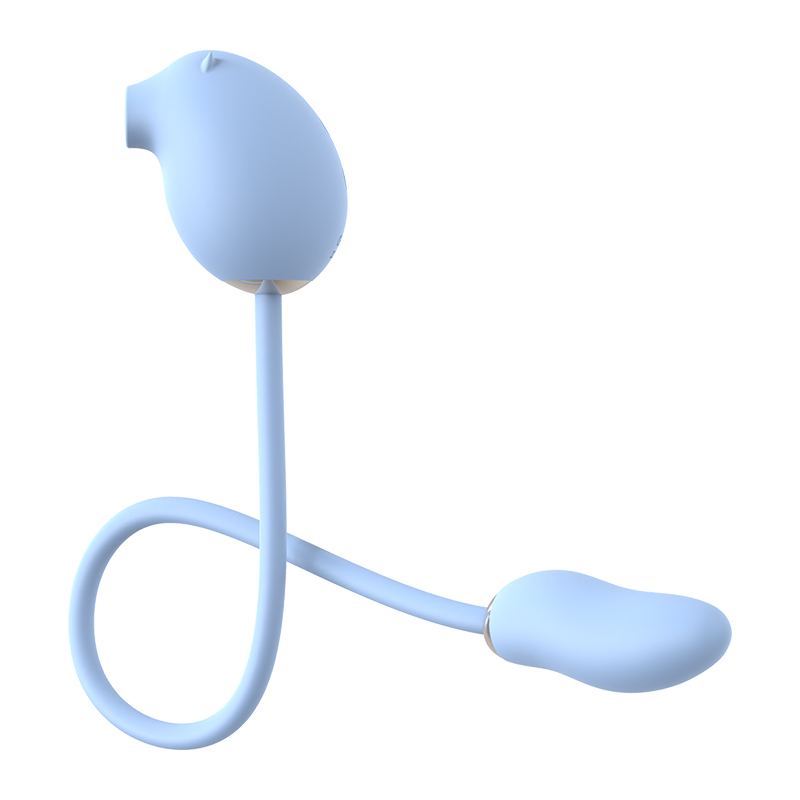 Vibrador Com Sugador Estimulador de Clitóris Silicone Azul 7 Vibrações - Imagem 3