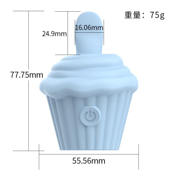 Vibrador Estimulador de Clitóris CupCake Azul com Língua - Image 3