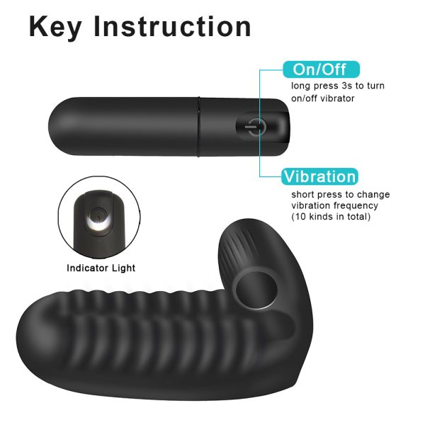Vibrador Dedeira com Estimulador Clitoriano Bullet a Pilha - Image 9