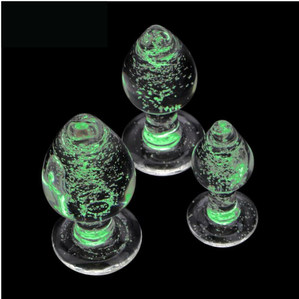 Plug Anal Neon Em Vidro Translucido Brilha No Escuro 9,5 x 3 Cm - Image 6