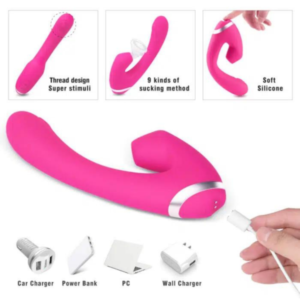 Estimulador de Ponto G e Clitóris com Sucção e Vibração USB - Image 3
