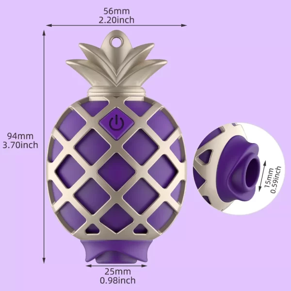 Vibrador e Sugador Formato Abacaxi Recarregável 7 Modos - Image 3