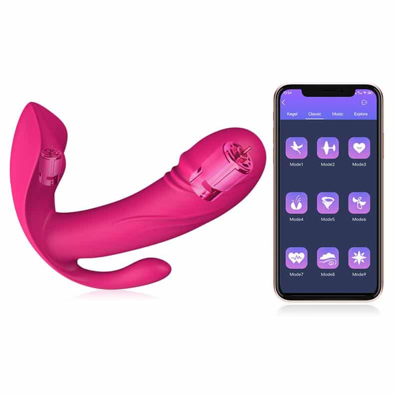 Vibrador Tripa Estimulação Comando por APP Recarregável